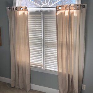 Draperies Curtains Full length panels w/rings 83.5 in h - Mid Century Modern